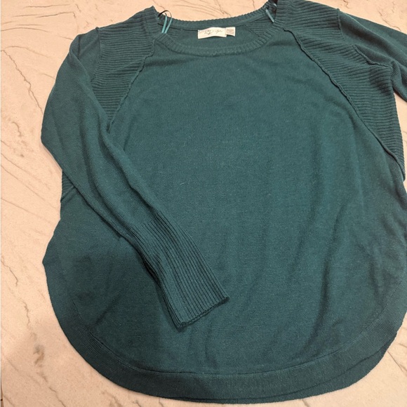 RD Style Teal Green Ribbed Detail Pullover Sweater Cozy Knit Excellent Condition - Picture 5 of 16